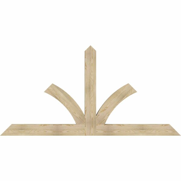 Ekena Millwork Richland Rough Sawn Timber Gable Bracket, Douglas Fir, 96"W x 48"H x 4"D x 6"F, 12/12 Pitch GBW096X48X0406RIC00RDF - main